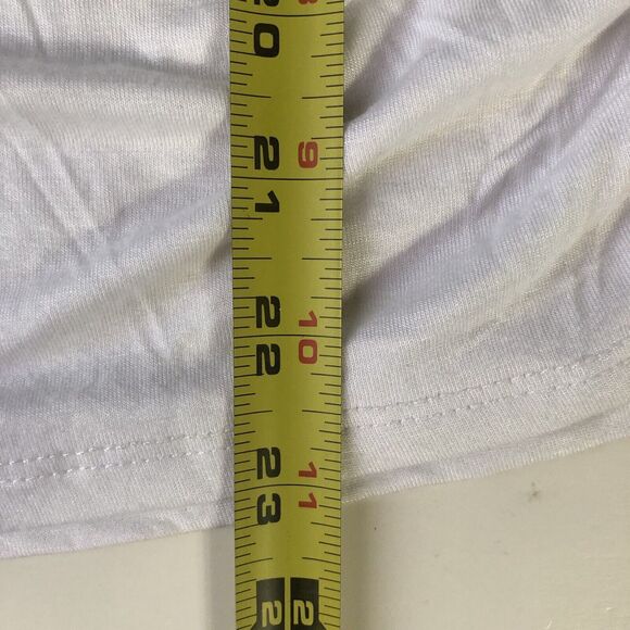 Bebe Sport White With Pink Rhinestones Ruched Tee  Size Medium NWT - Picture 7 of 12